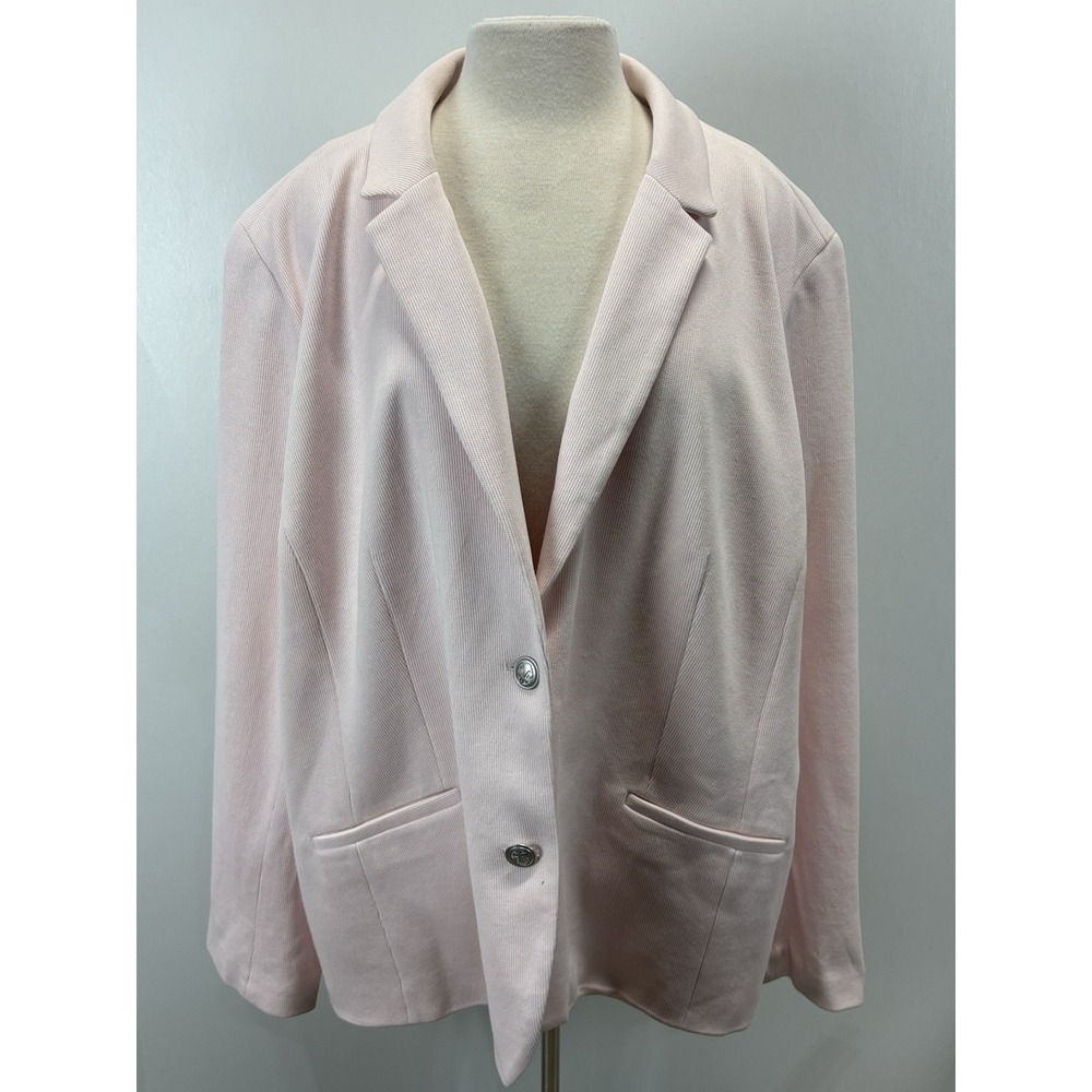 NEW! Talbots Pink Blazer Jacket Sz 26W Plus Lined Career Cotton Capsule